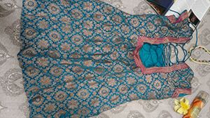 Stunning Teal Brocade kurta