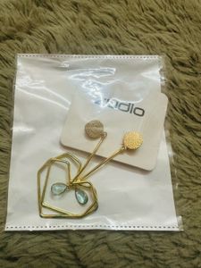 Gold Heart Drop Earrings