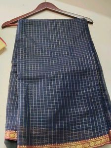 Elegant Blue Checked Saree