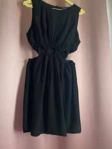 Designer Little Black Dress by Attic Salt label, Waist Cut-out Detail,