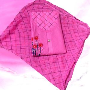 Pink Embroidered Kurta Set