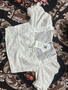 unused white beautiful top branded with tags