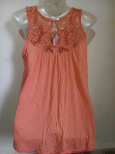 Coral Crochet Tank Top