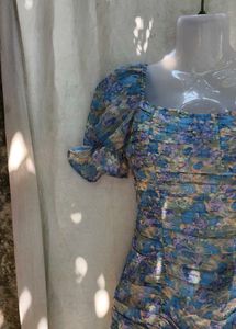 Floral Ruched Mini Dress