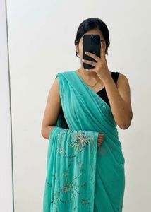 Beautiful Teal Saree