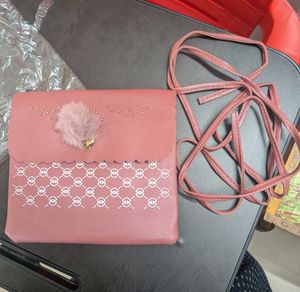 Cute Pink Clutch with Pom-Pom Charm