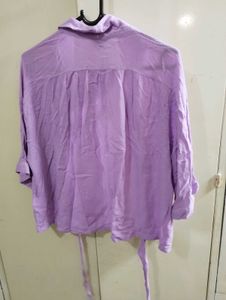 Lavish Lavender Button-Up Top