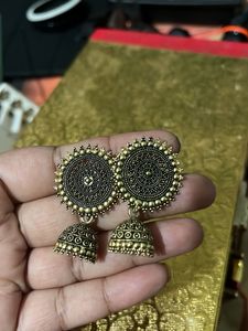 Antique Gold Jhumka Earrings