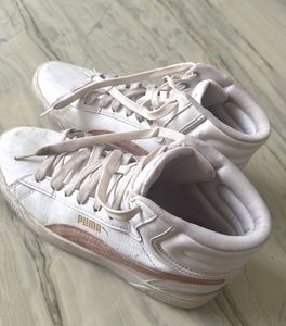 Puma White High-Top Sneakers
