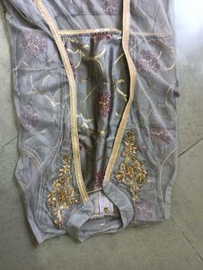 Elegant Grey Floral Lehenga Set