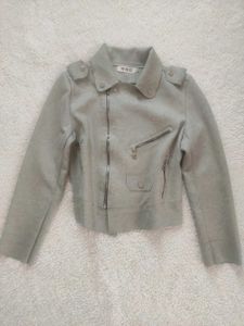 Sage green faux Suede Jacket