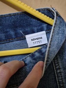 Denim Button-Up Midi Skirt