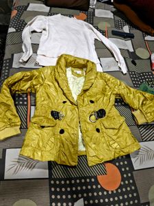 Stylish Yellow Casual Jacket and skivi free