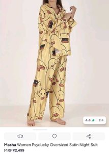 🚨!!!2 Cute Heart Print Satin Pajama Set