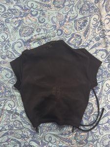 H&amp;M Black Ruched Front Top