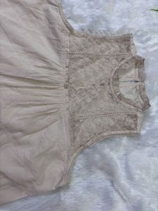 Boho Lace Detail Cream Tunic Top