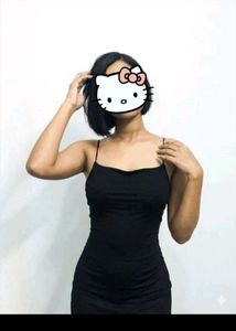 Elegant Black Spaghetti Strap Dress