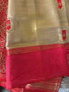 Gold tissue saree