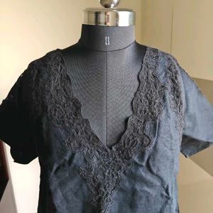 Black linen top