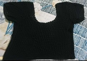 Chic Black Crochet Top
