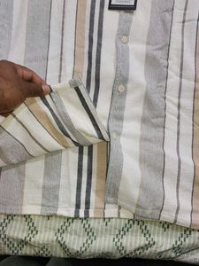 Men's Striped Short Sleeve Shirt. pure cotton