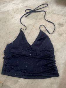 Sparkly Halter Neck Crop Top