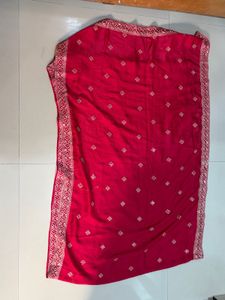 Fuchsia pink Kurta set with pants and dupatta