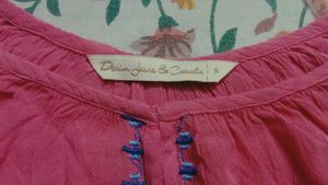 Coral Embroidered Kurta Top