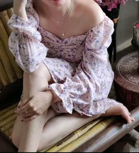 Floral Print Puff Sleeve Dress