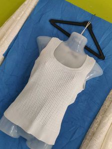 White Sleeveless Tank Top