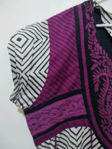 Orchid pink diamond print mango kurta pyjama