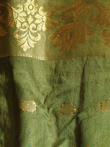 Beautiful Green Saree with Gold Motifs