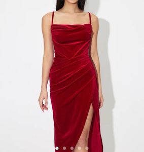 savana new with tag velvet viral side slit dress