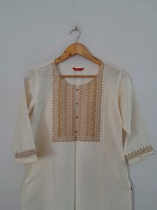 Cream Color  Printed Kurta (Women's)