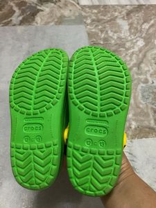 Green Crocs with Yellow Straps