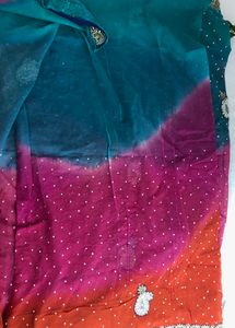 Multi Colour Emboridered Saree