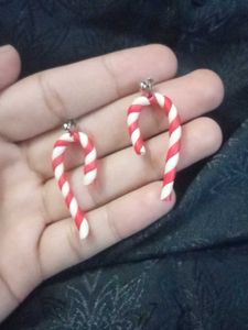 Candy Cane Christmas Earrings