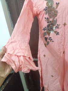 Embellished Peach Kurta