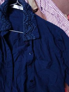 Stylish Blue Button-Up Shirt