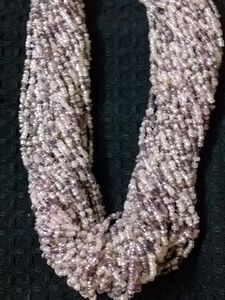 Necklace Beaded Mauve Colour