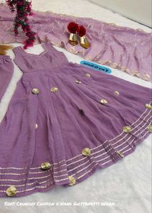 Elegant Lavender Kurta Set with Dupatta