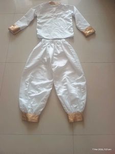 Elegant White &amp; Gold Kurta Set