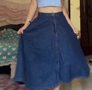 Classic Denim Maxi Skirt