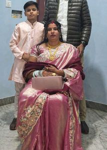Elegant Pink Saree with Floral Border