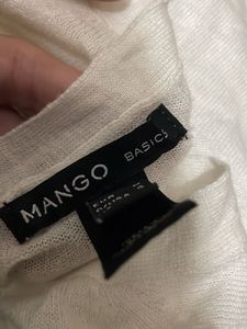 MANGO White Button-Up Cardigan