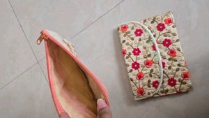 Embroidered Clutch with Chain Strap