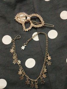 Decorative Hair Clip & Chain Set