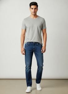 Dark Blue Rough Denim Jean