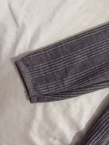 Gray Thermal Top - Quarter Sleeve