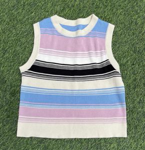 Striped Knit Sleeveless Top